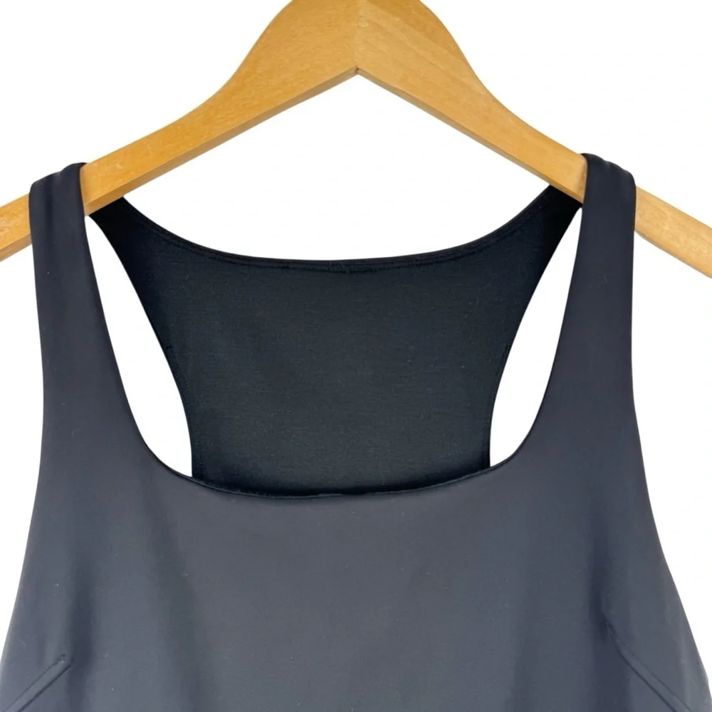 Lululemon InStill Tank Top Black Racerback Shelf Bra Square Neck Nulu Size 12